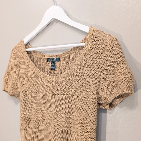 Ralph Lauren Sweater Top Beige Classic Traditional Retro Chic - Size S - Picture 3 of 6